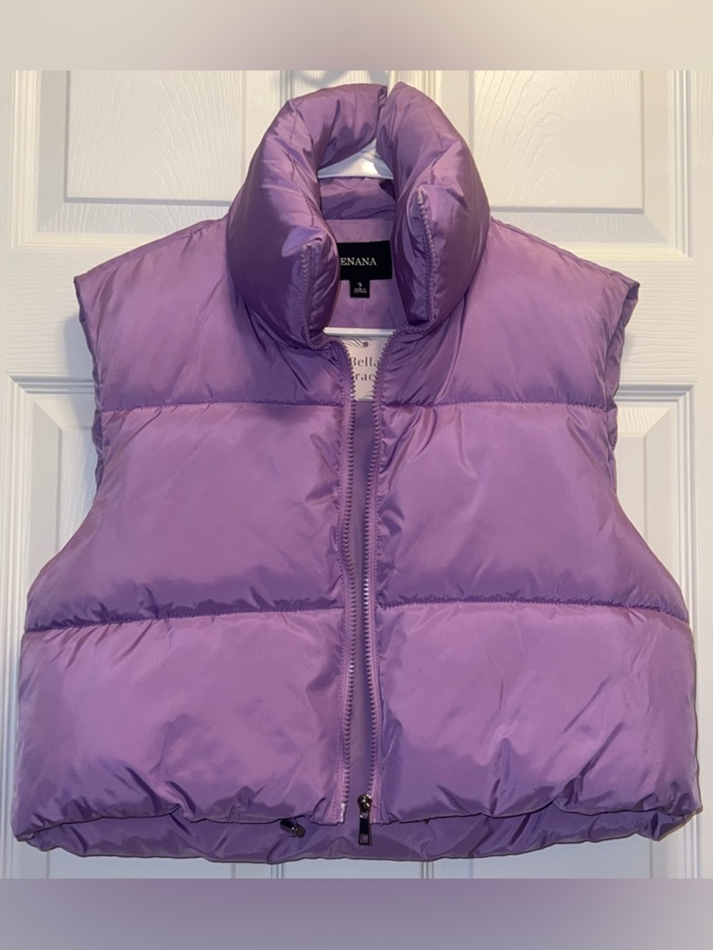 SMALL Lilac Puffer Vest - Women's Sleeveless Jacket (NWT)